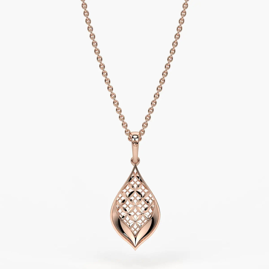 Floral Teardrop Drop Pendant
