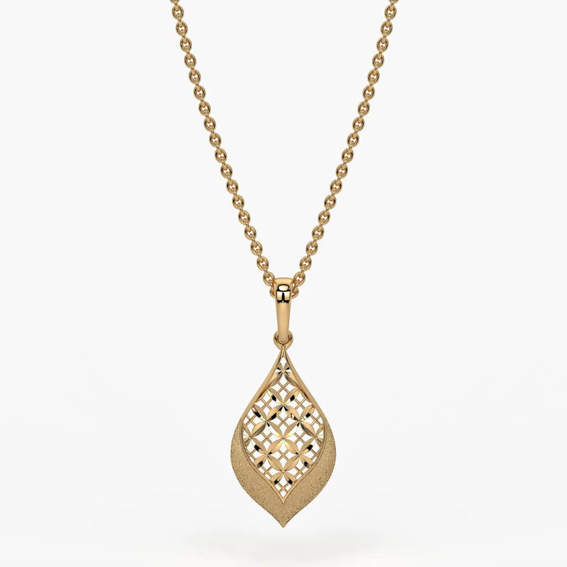 Floral Teardrop Drop Pendant