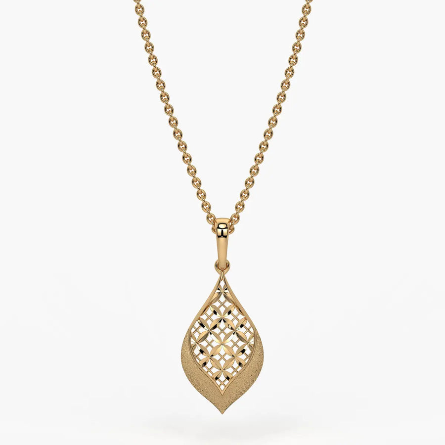 Floral Teardrop Drop Pendant