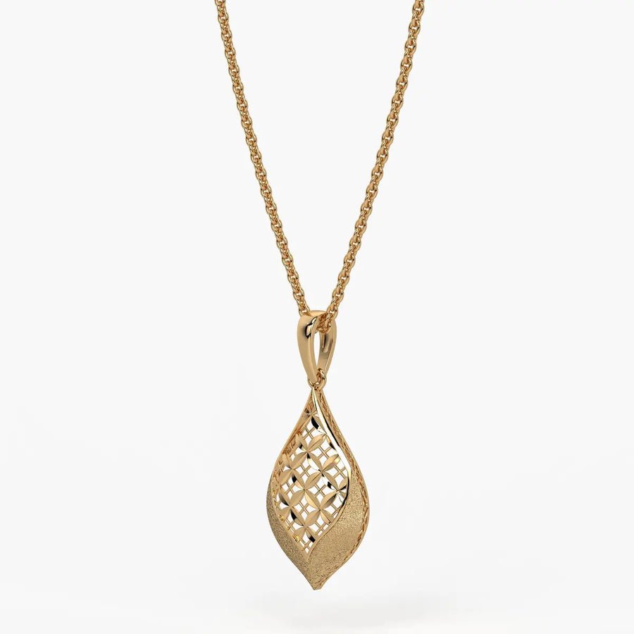 Floral Teardrop Drop Pendant