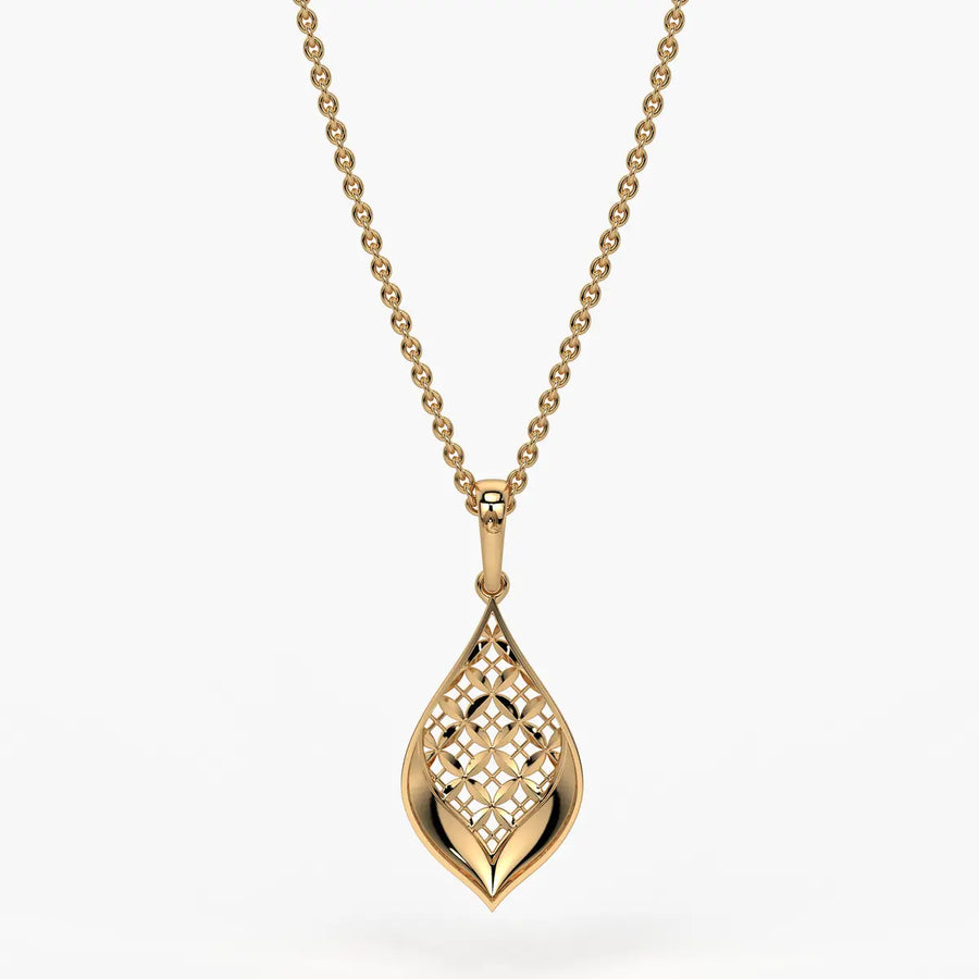 Floral Teardrop Drop Pendant