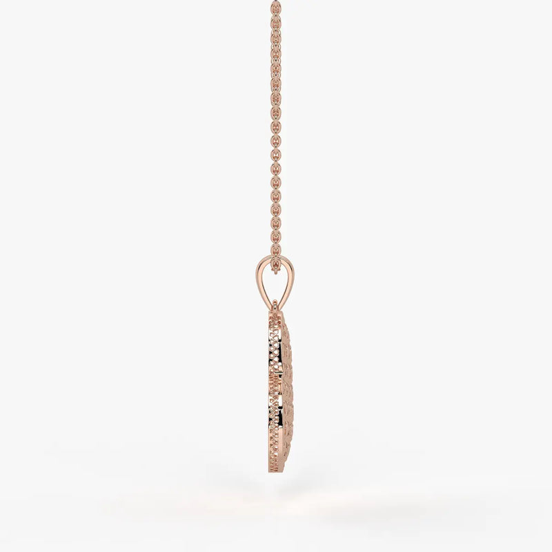 Geometric Heart Charm Pendant