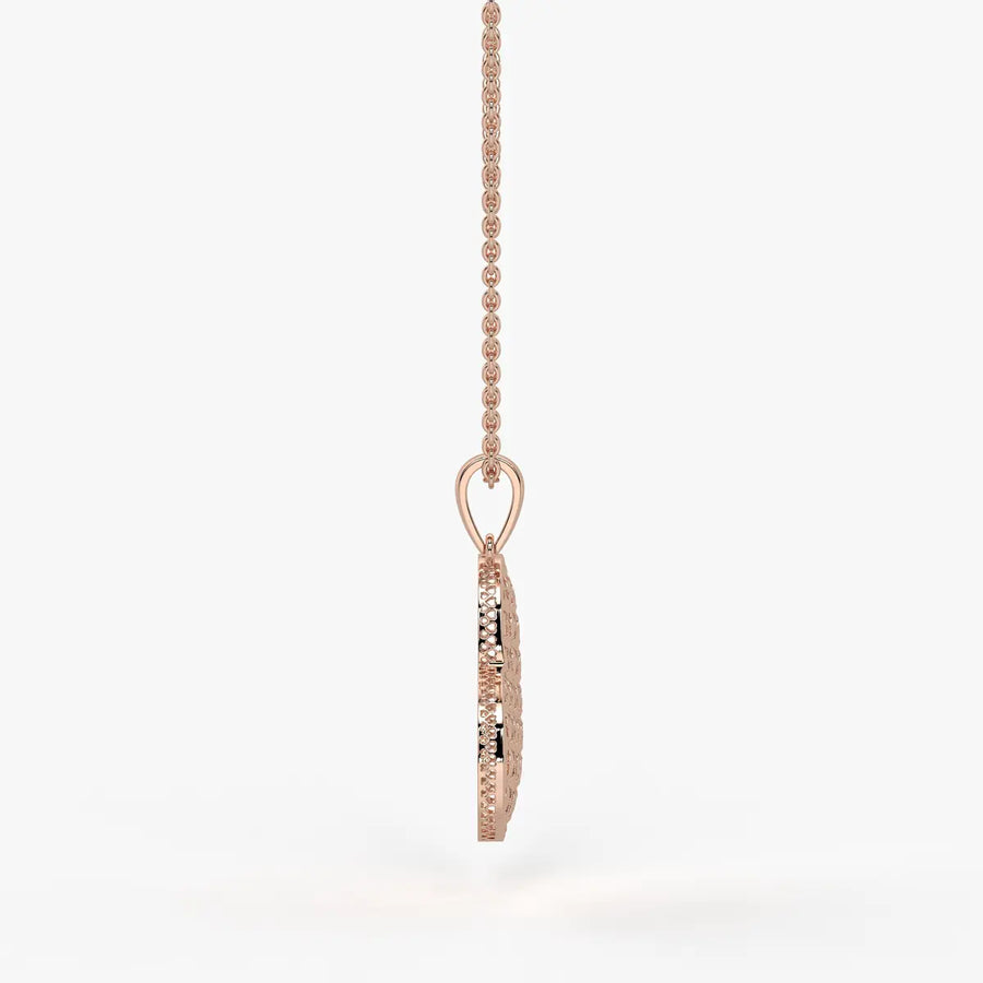 Geometric Heart Charm Pendant