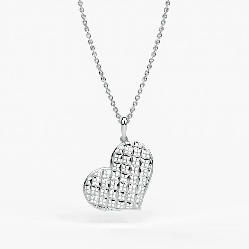 Geometric Heart Charm Pendant