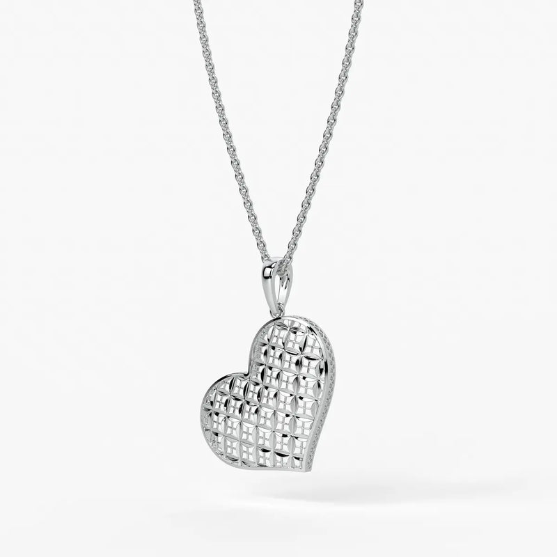 Geometric Heart Charm Pendant