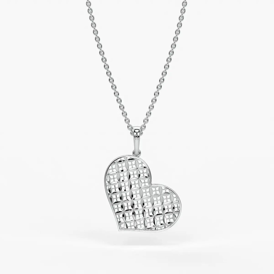 Geometric Heart Charm Pendant