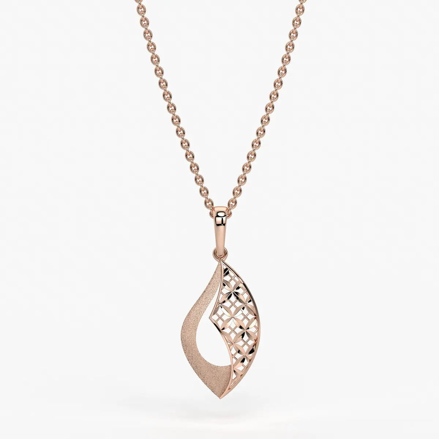 Textured Leaf Drop Pendant