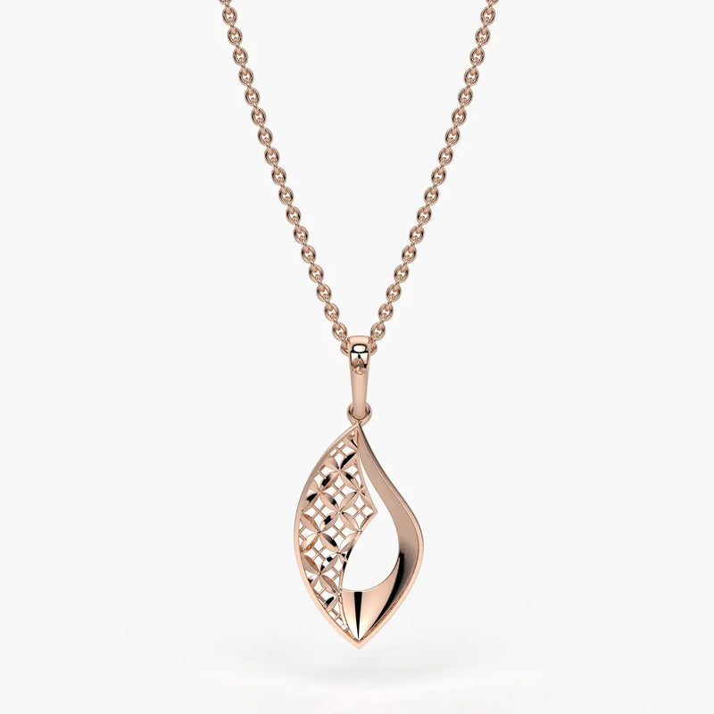 Textured Leaf Drop Pendant