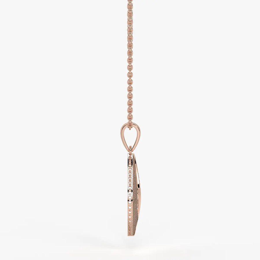 Textured Leaf Drop Pendant