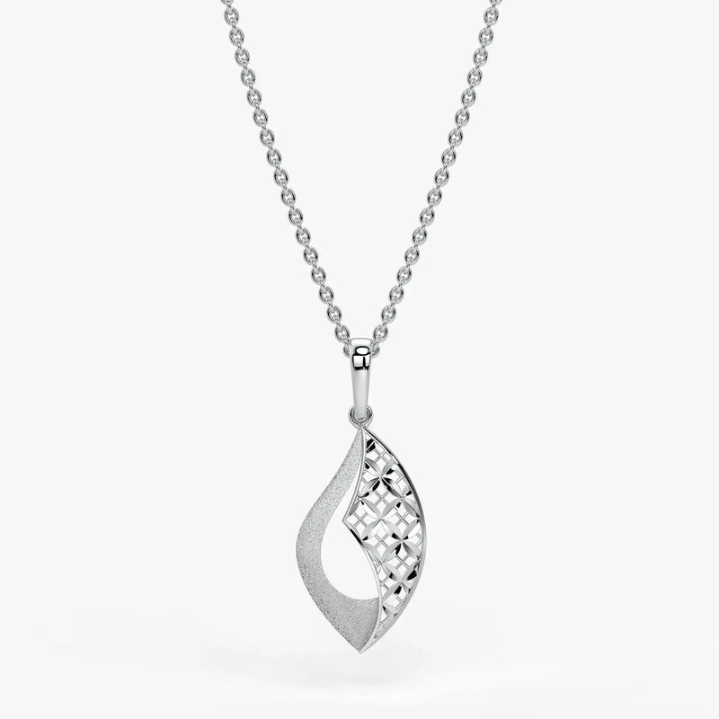 Textured Leaf Drop Pendant
