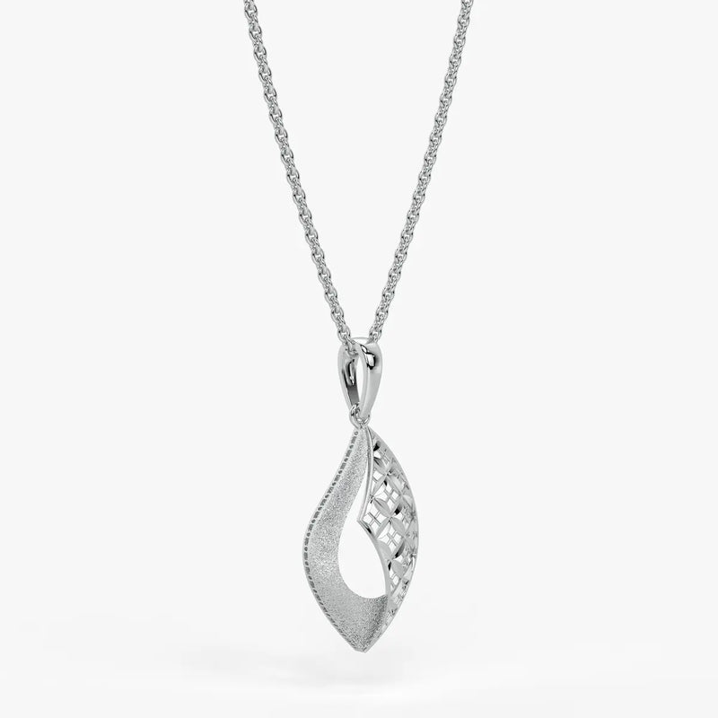 Textured Leaf Drop Pendant