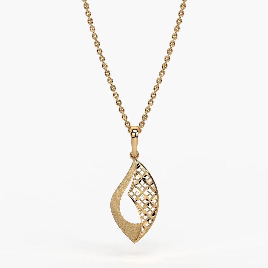 Textured Leaf Drop Pendant
