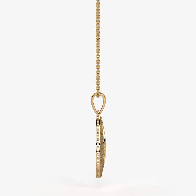 Textured Leaf Drop Pendant