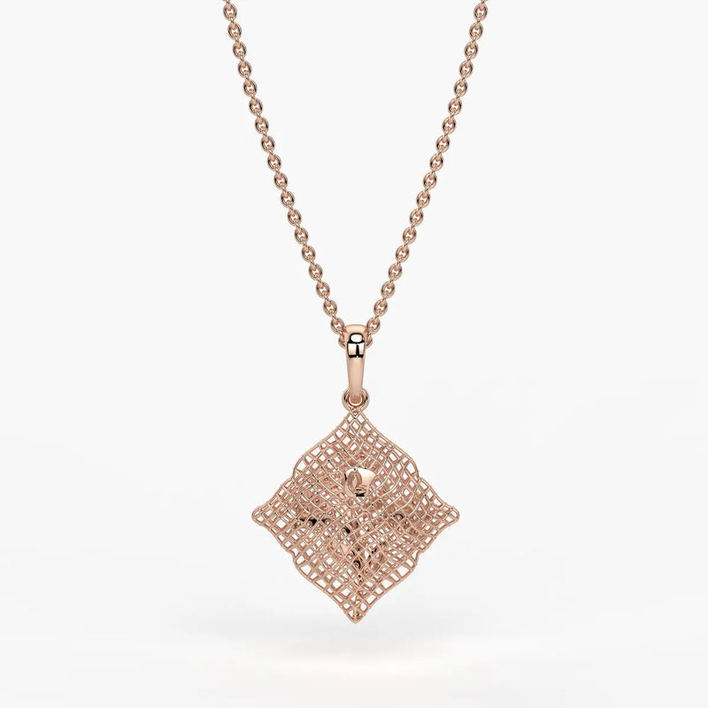 Floravelle Diamond Lattice Bloom Pendant