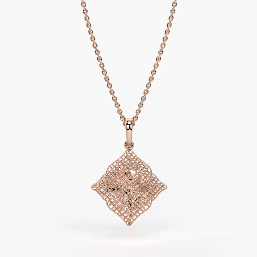 Floravelle Diamond Lattice Bloom Pendant