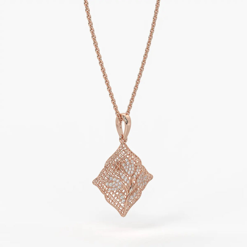 Floravelle Diamond Lattice Bloom Pendant