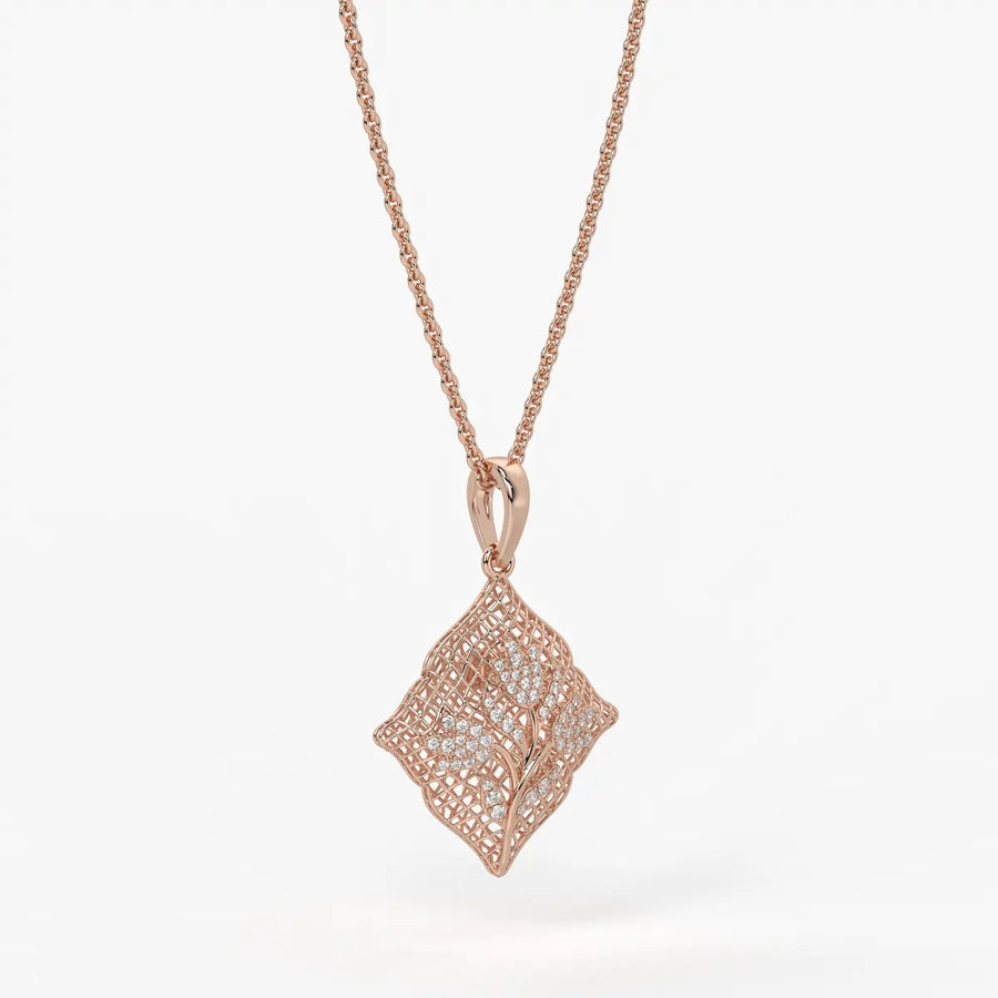 Floravelle Diamond Lattice Bloom Pendant
