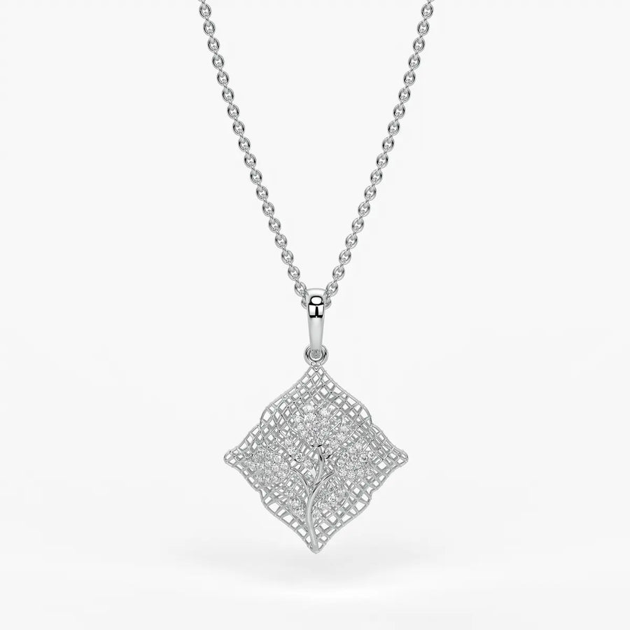 Floravelle Diamond Lattice Bloom Pendant