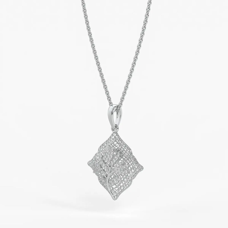 Floravelle Diamond Lattice Bloom Pendant