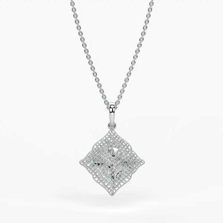 Floravelle Diamond Lattice Bloom Pendant