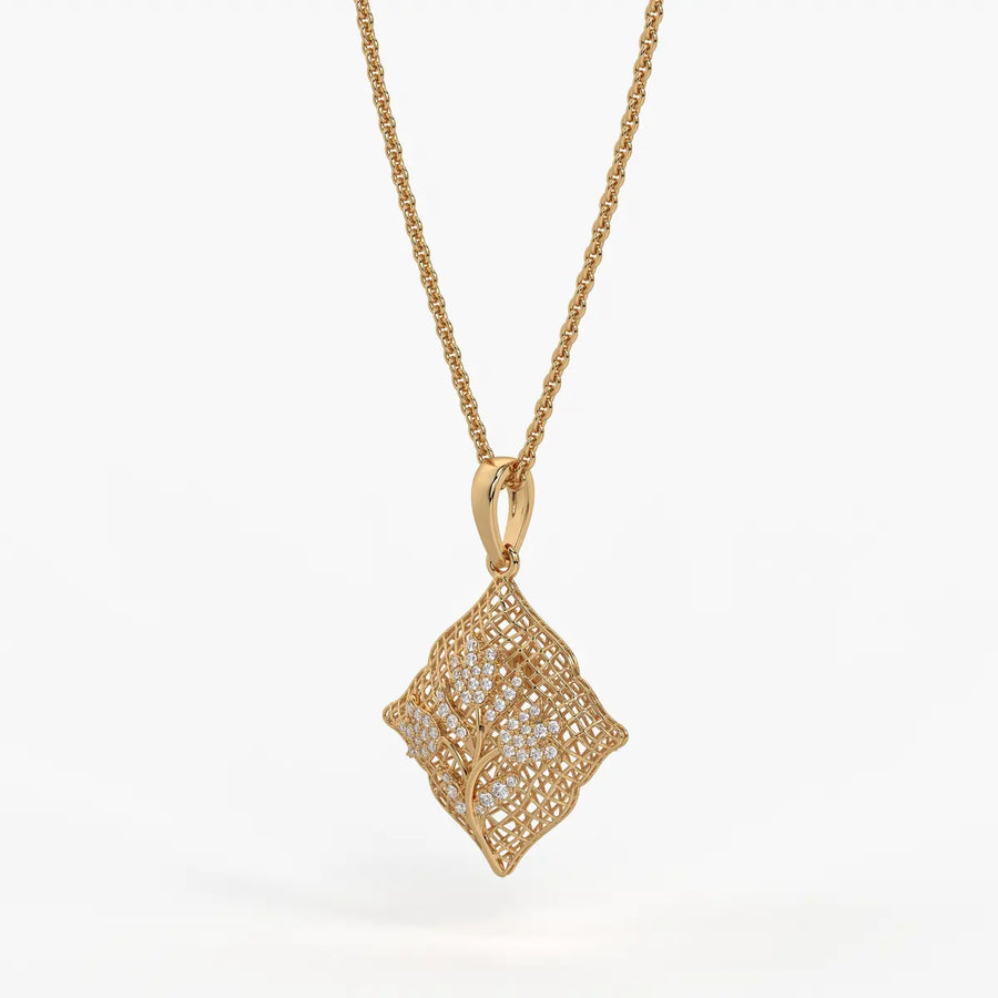Floravelle Diamond Lattice Bloom Pendant