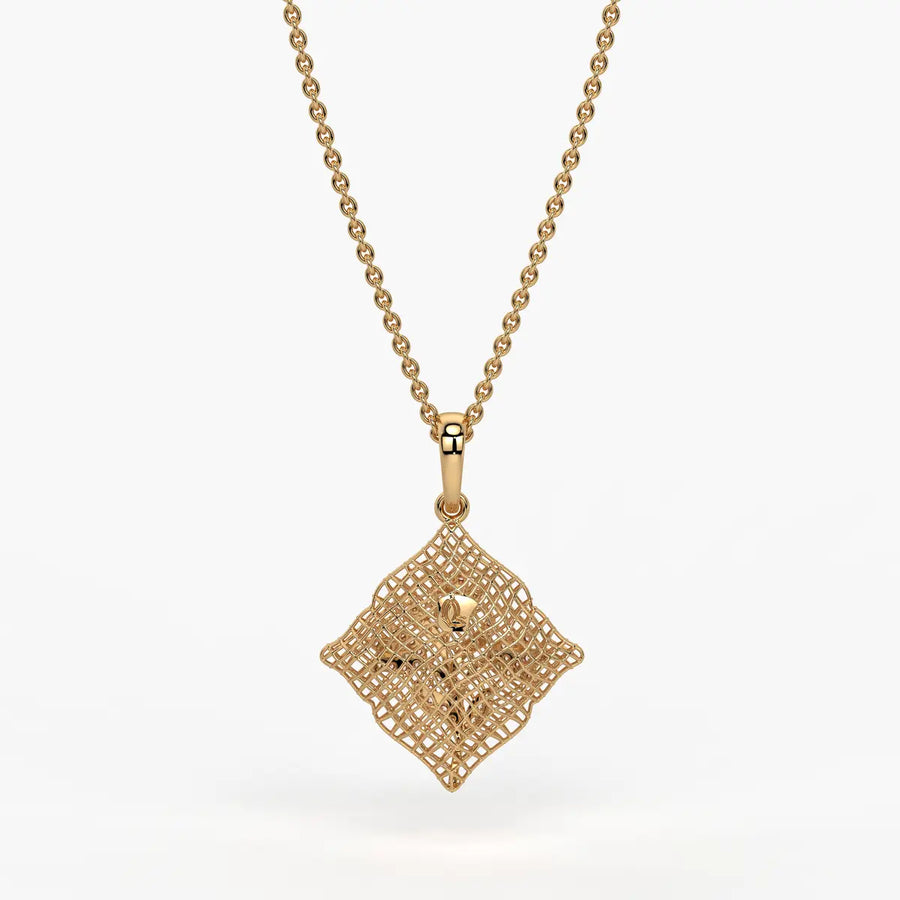 Floravelle Diamond Lattice Bloom Pendant