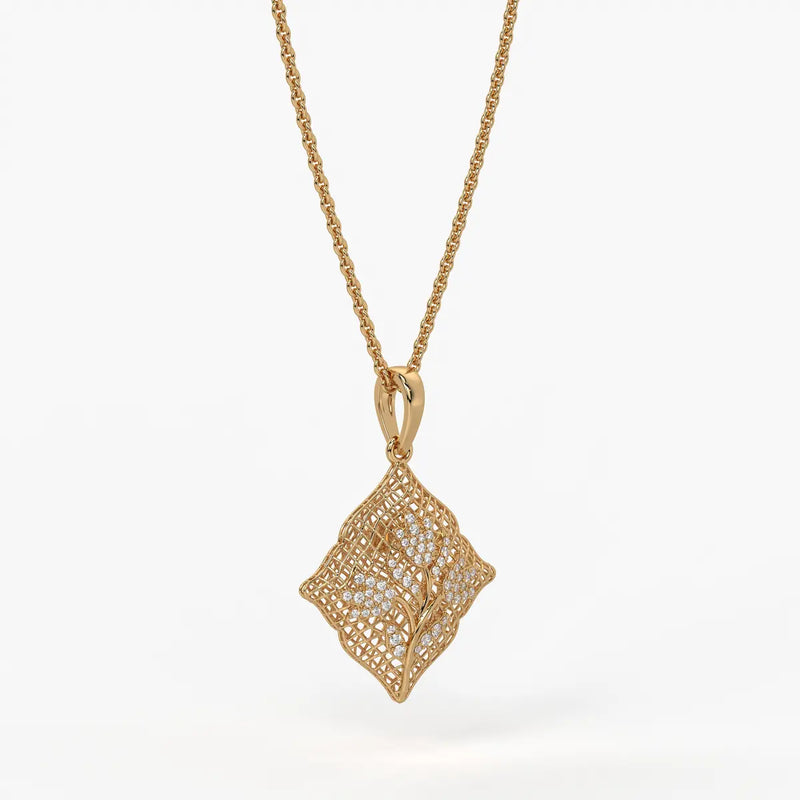 Floravelle Diamond Lattice Bloom Pendant