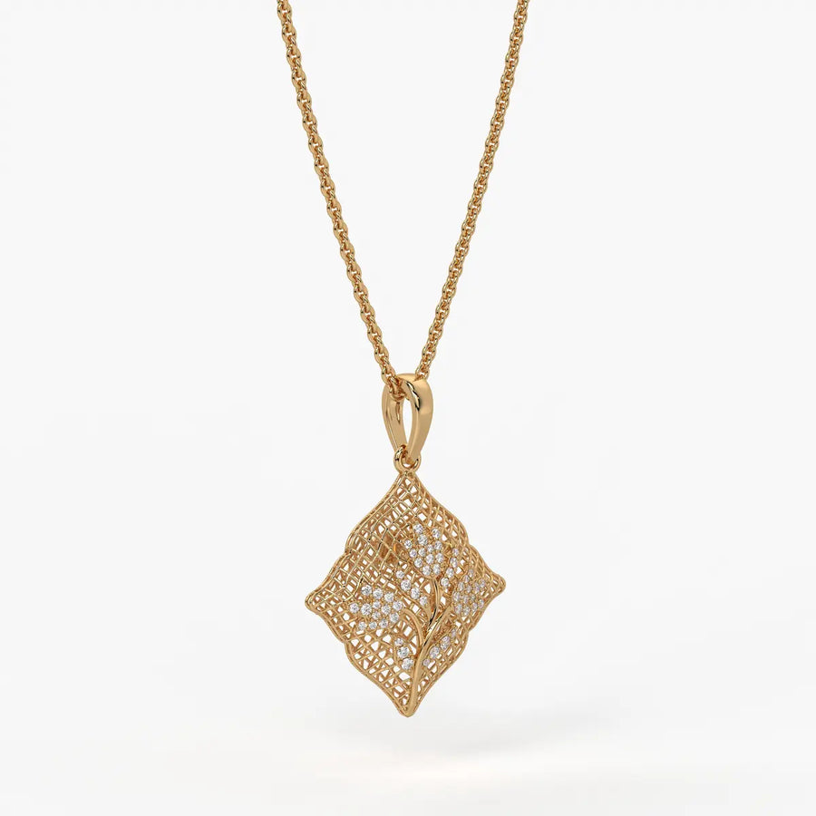 Floravelle Diamond Lattice Bloom Pendant