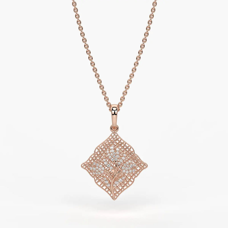 Floravelle Diamond Lattice Bloom Pendant