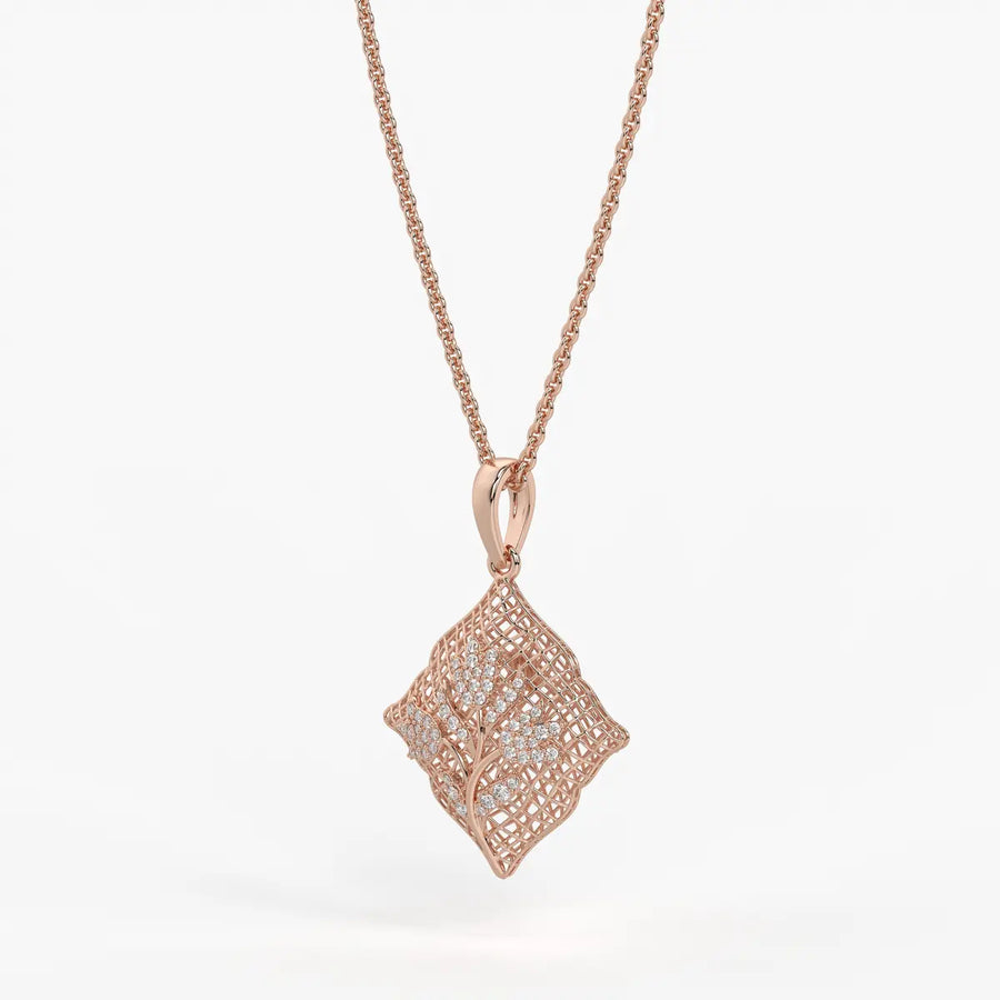 Floravelle Diamond Lattice Bloom Pendant