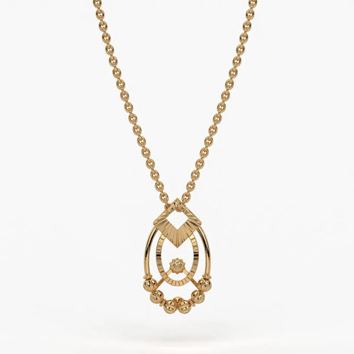Reeva Diamond Halo Bead Pendant