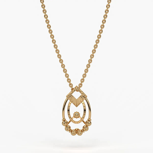 Reeva Diamond Halo Bead Pendant