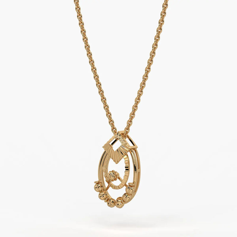 Reeva Diamond Halo Bead Pendant