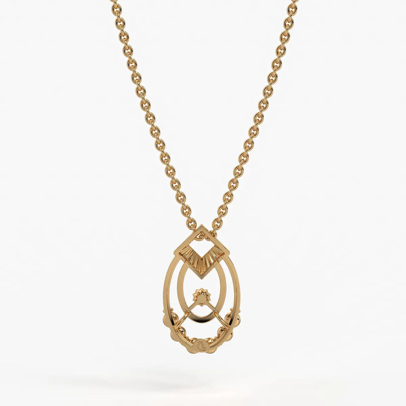 Reeva Diamond Halo Bead Pendant