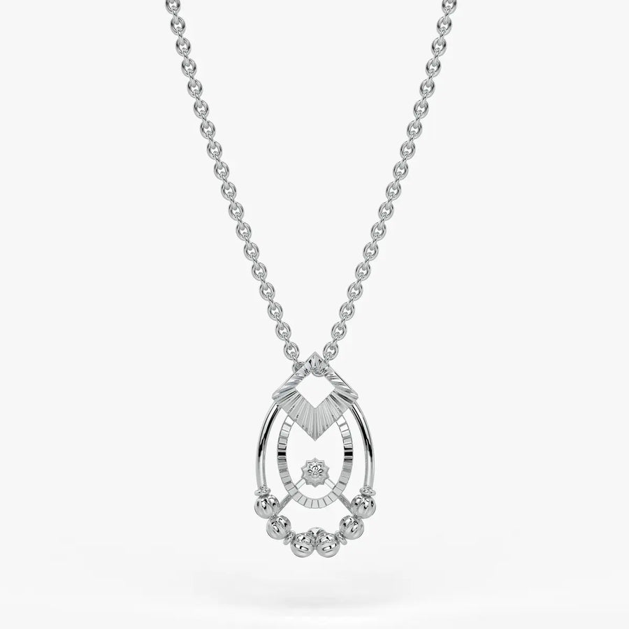 Reeva Diamond Halo Bead Pendant