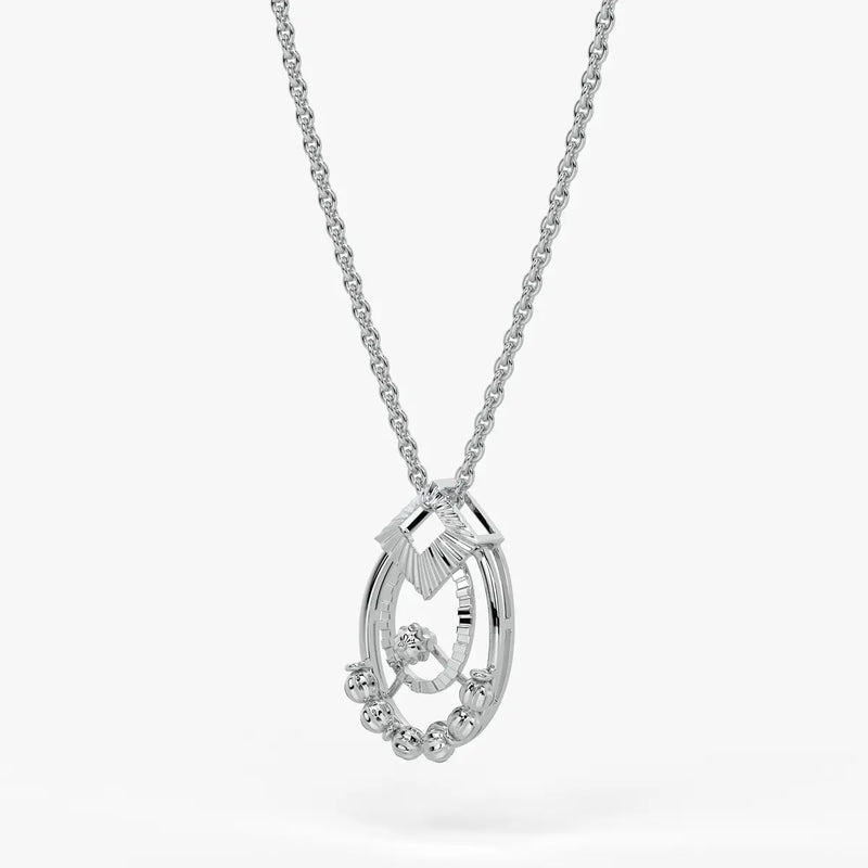 Reeva Diamond Halo Bead Pendant
