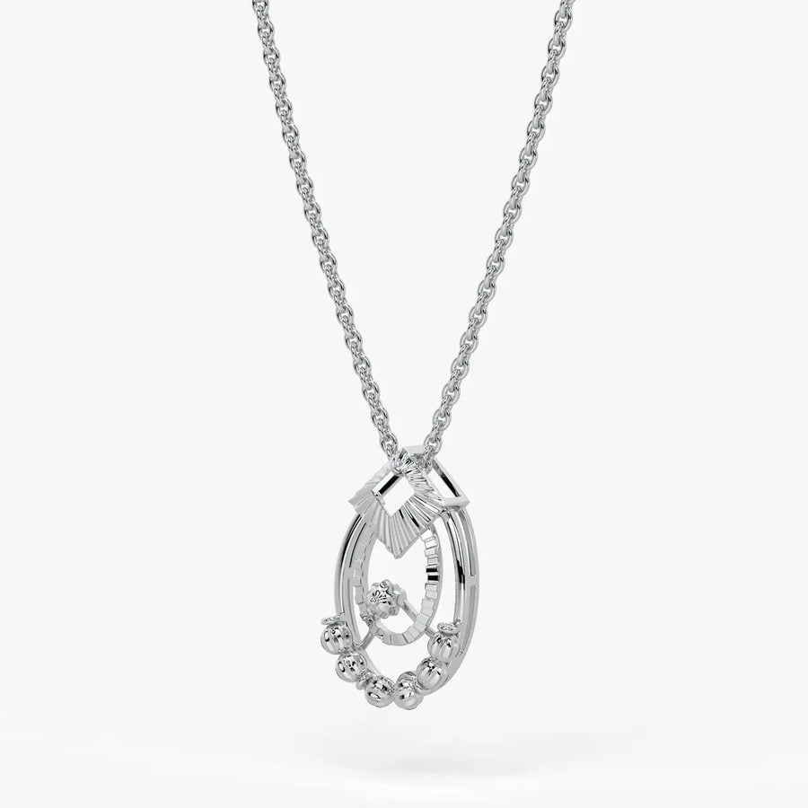 Reeva Diamond Halo Bead Pendant