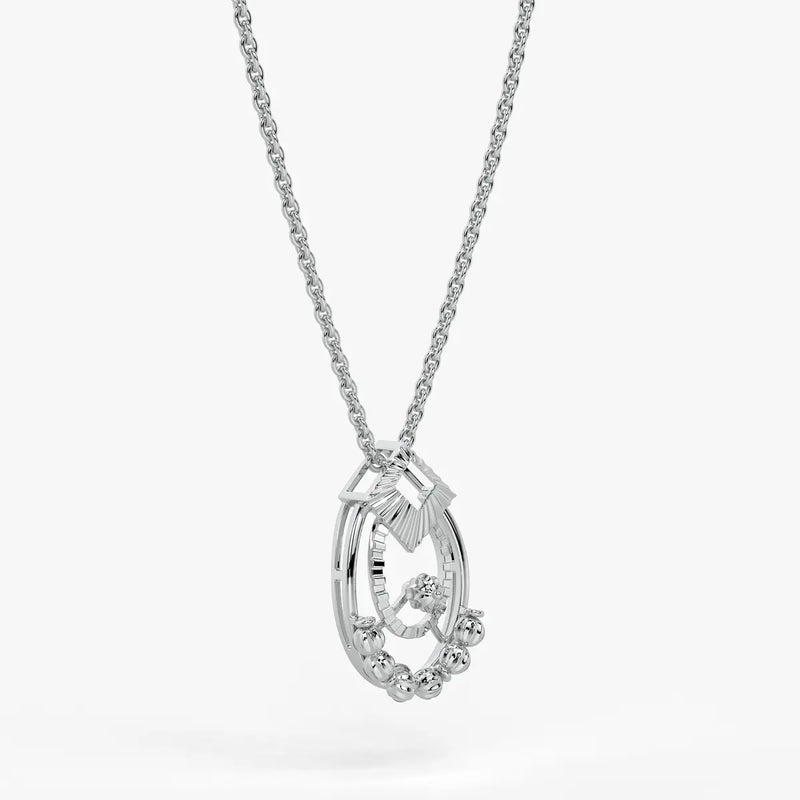 Reeva Diamond Halo Bead Pendant
