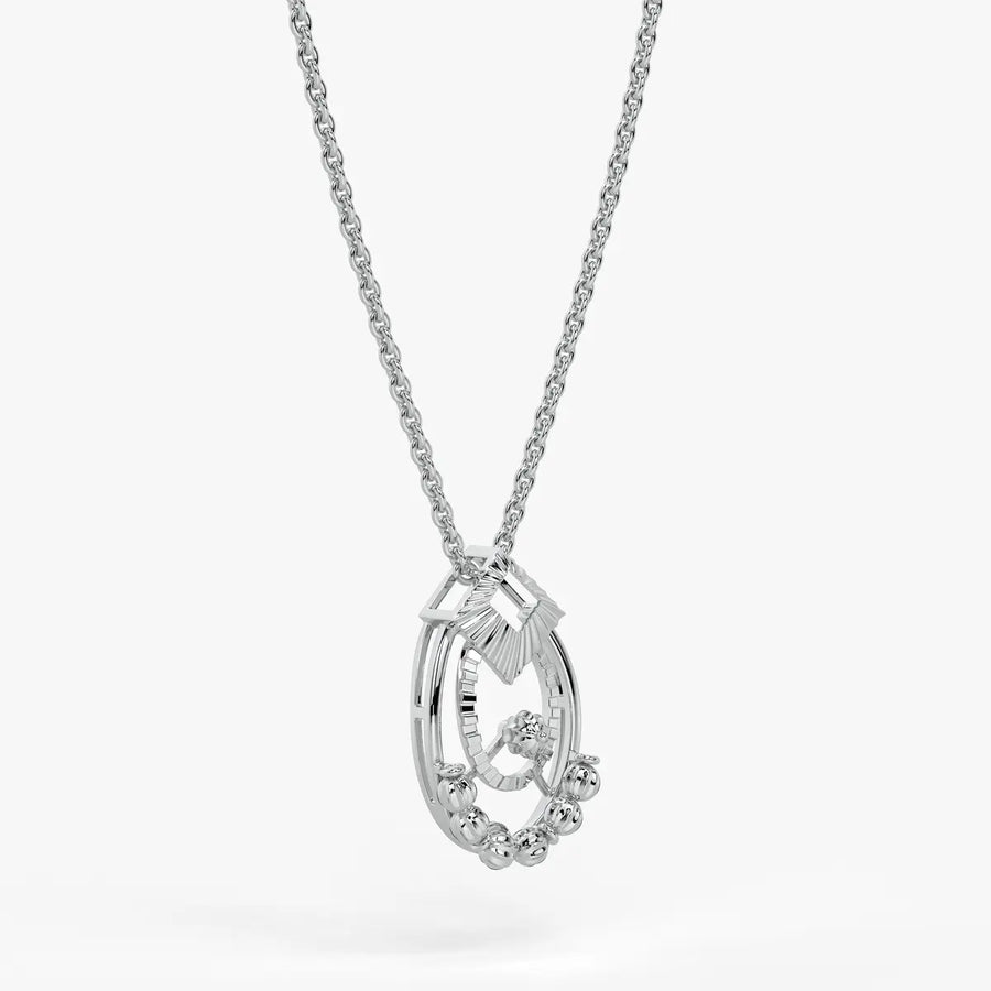 Reeva Diamond Halo Bead Pendant