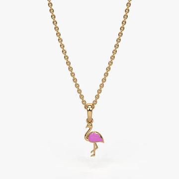 Blush Swan Flamingo Charm Pendant