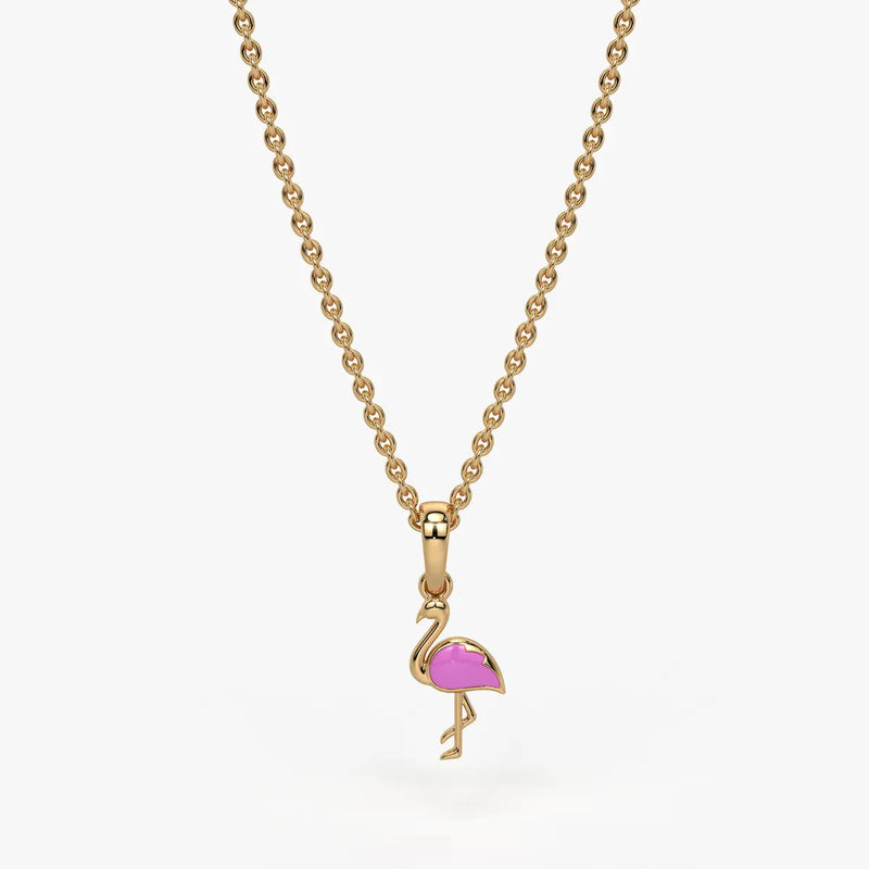 Blush Swan Flamingo Charm Pendant