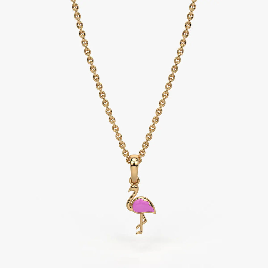 Blush Swan Flamingo Charm Pendant