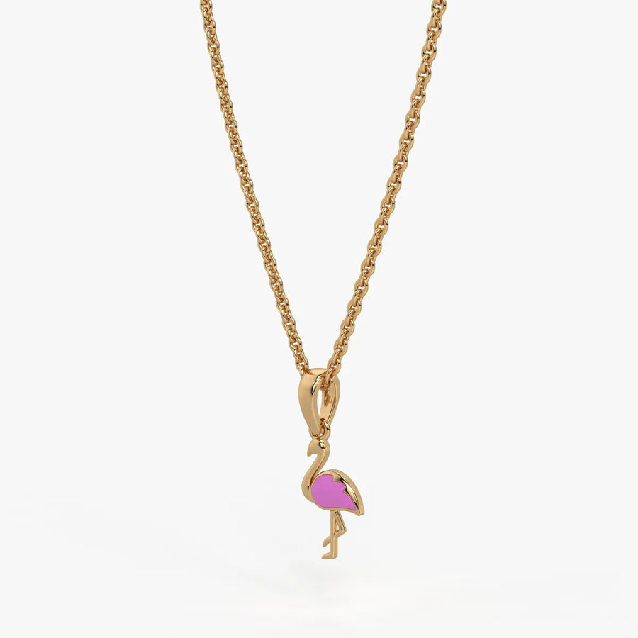 Blush Swan Flamingo Charm Pendant
