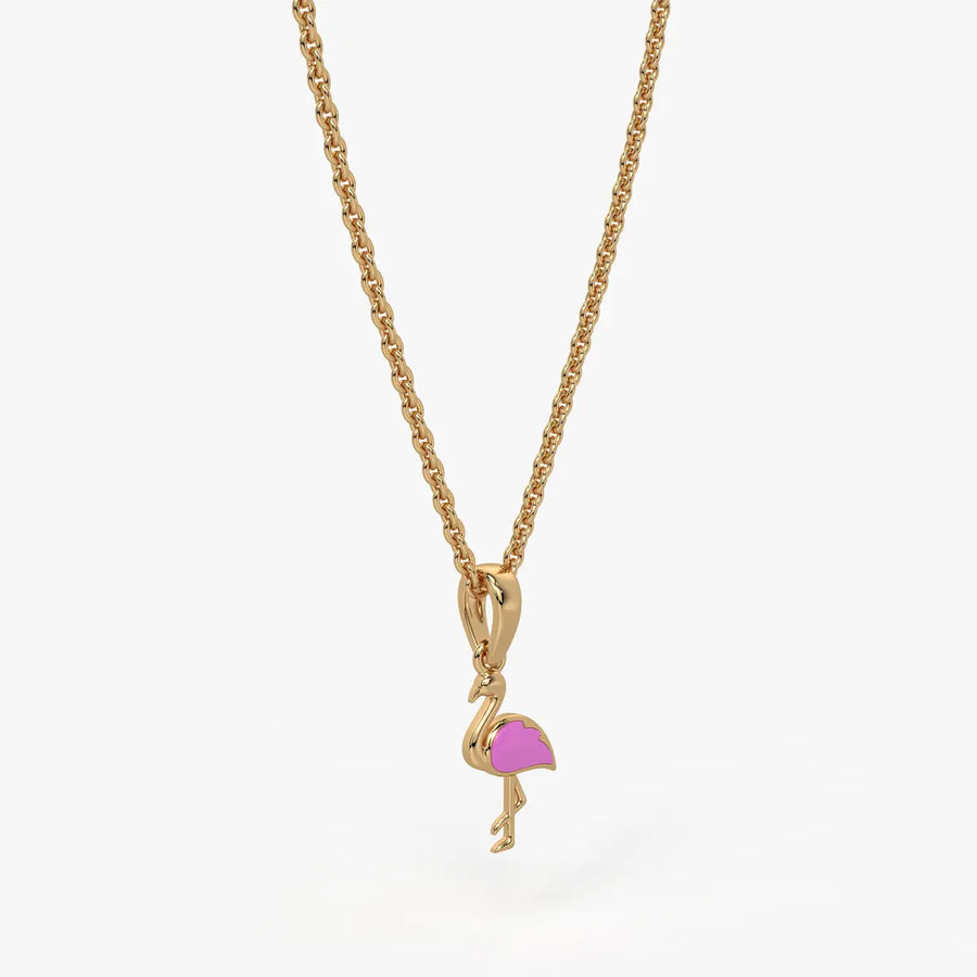Blush Swan Flamingo Charm Pendant