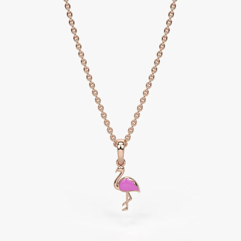Blush Swan Flamingo Charm Pendant