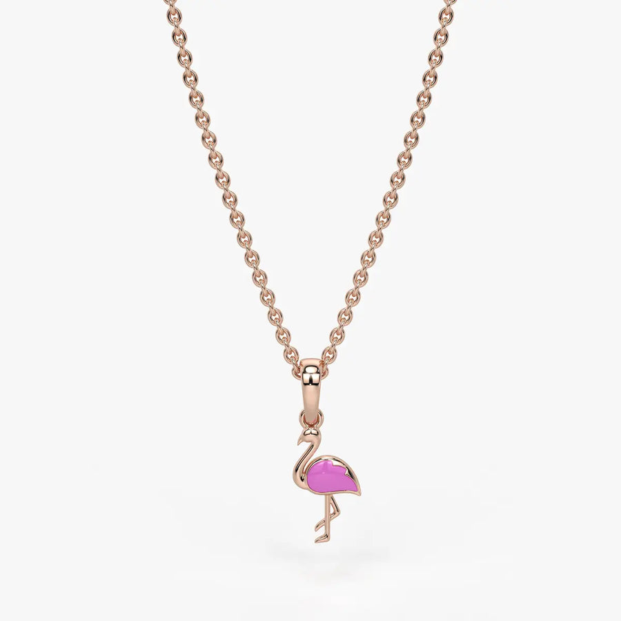 Blush Swan Flamingo Charm Pendant