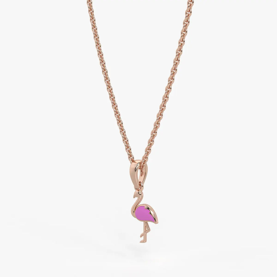 Blush Swan Flamingo Charm Pendant