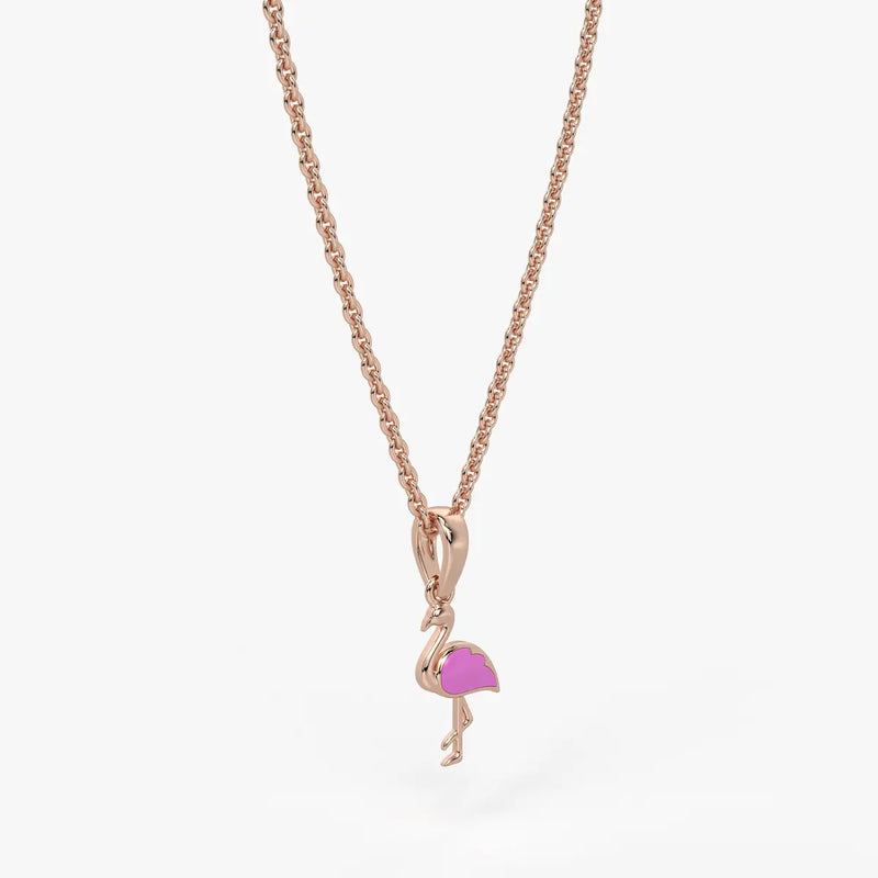 Blush Swan Flamingo Charm Pendant