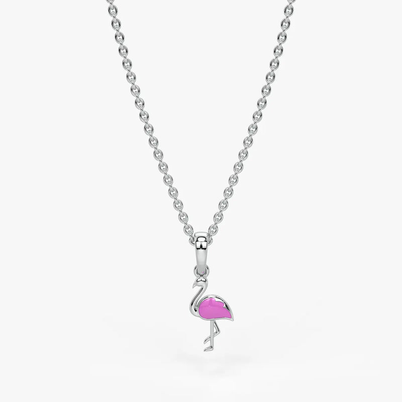 Blush Swan Flamingo Charm Pendant