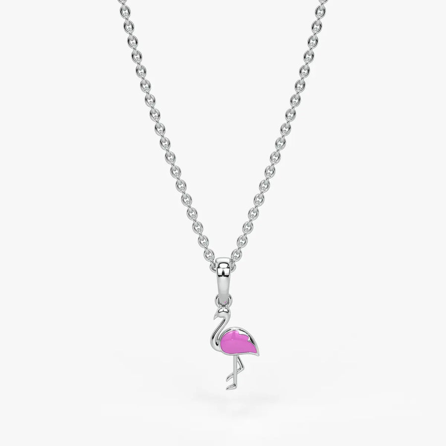Blush Swan Flamingo Charm Pendant